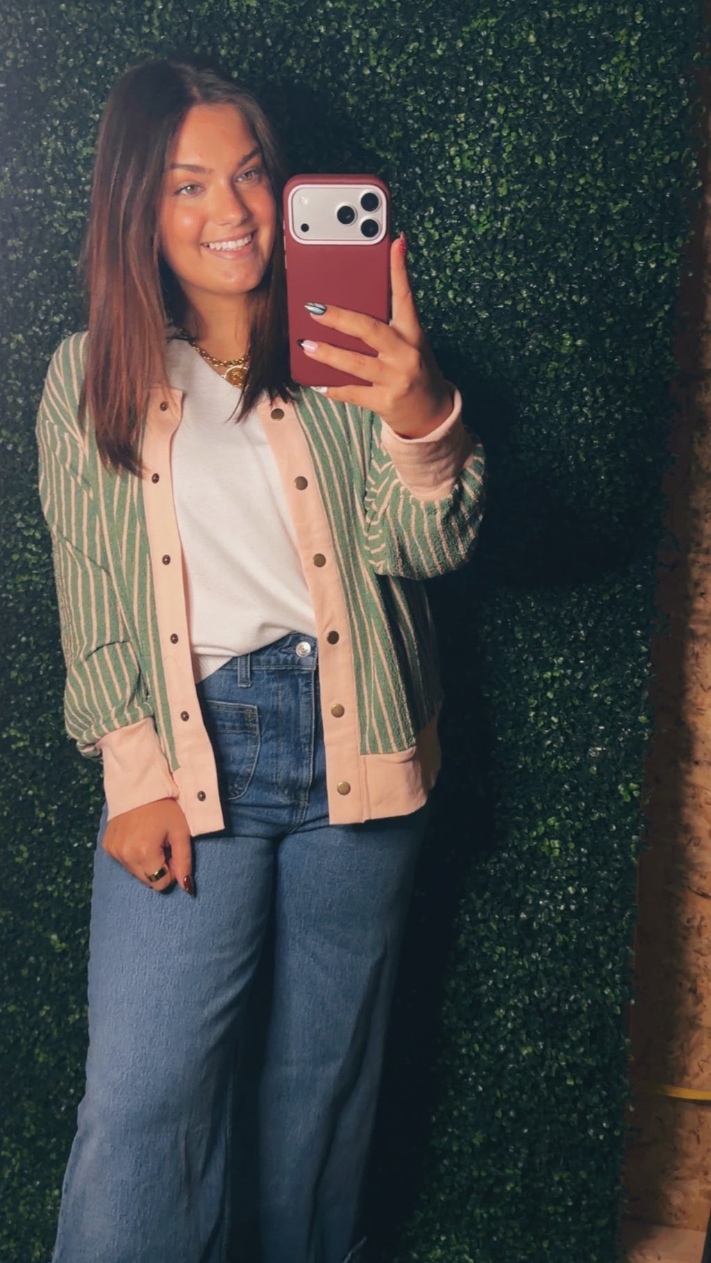 Timeless Stripes Button-Front Cardigan