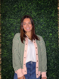 Timeless Stripes Button-Front Cardigan