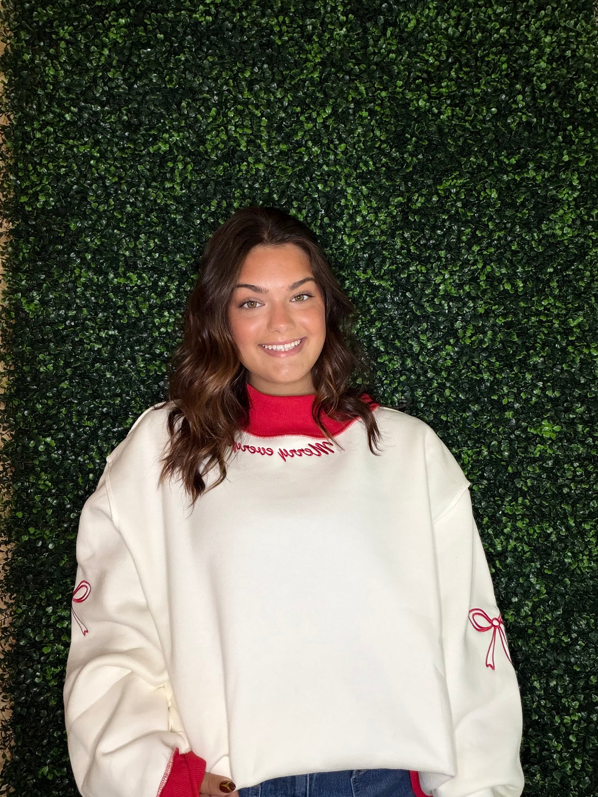 Merry & Bright Mock-Neck Sweatshirt
