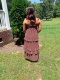 Polka Dot Ruffle Maxi Dress