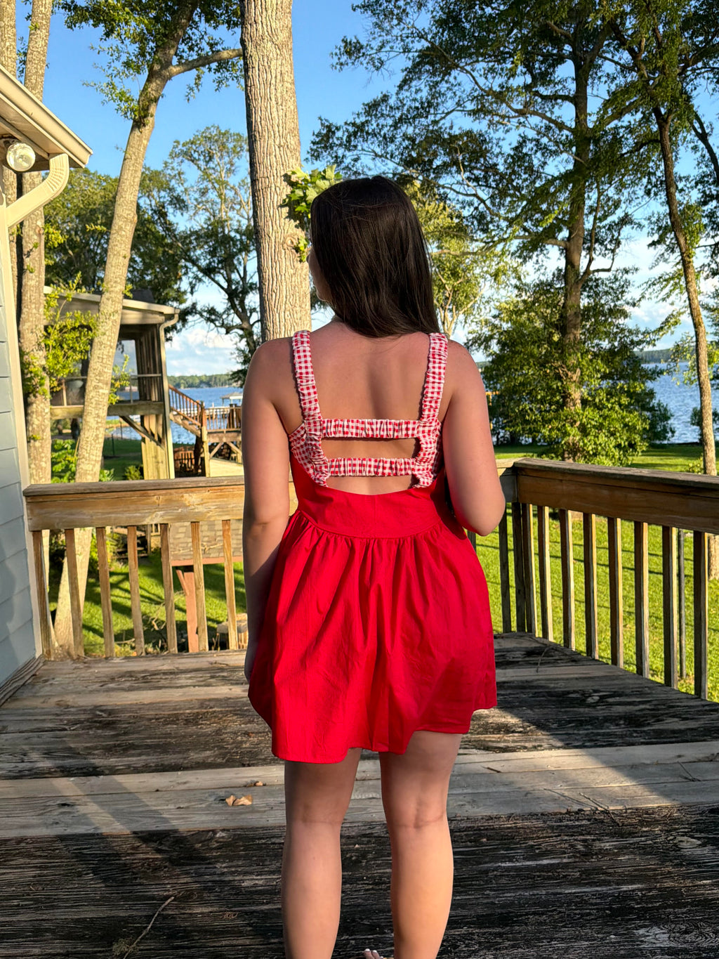 Red, White & Cute Layered Romper